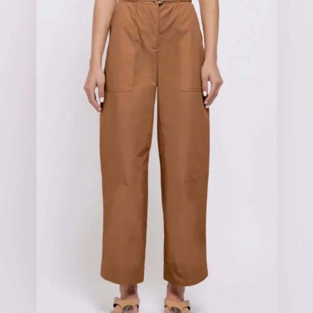 jonathan Simkhai Jenny Pant Brown high-rise barrel Pants size 2